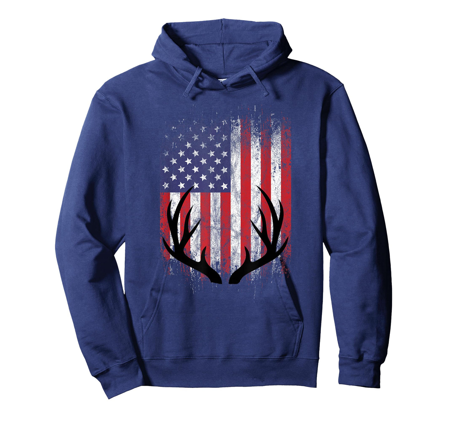 Deer Hunting American Flag Whitetail Buck Antlers Short Sleeve T-Shirt