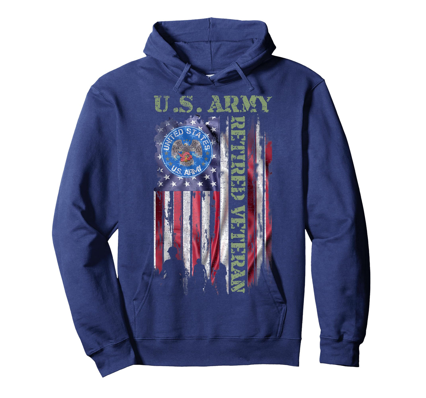 Vintage USA American Flag US Army Proud Retired Veteran T-Shirt