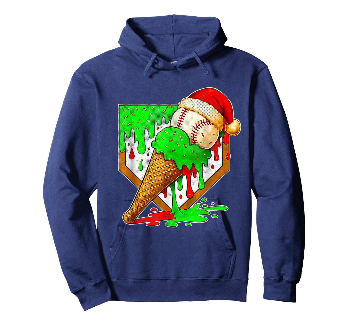 Baseball Xmas Christmas Baseball Ice Cream Drip Boys T-Shirt