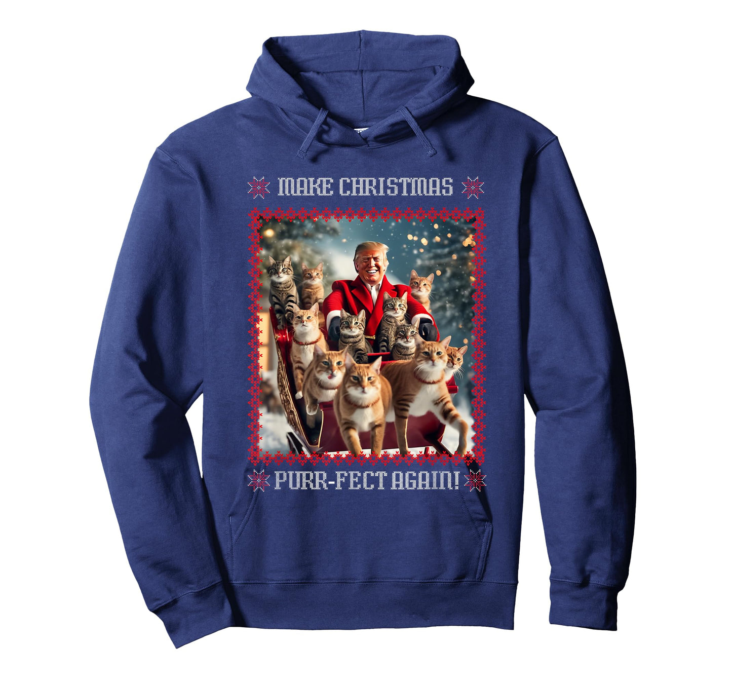 Make Christmas Purr-fect Again Funny Trump Christmas T-Shirt