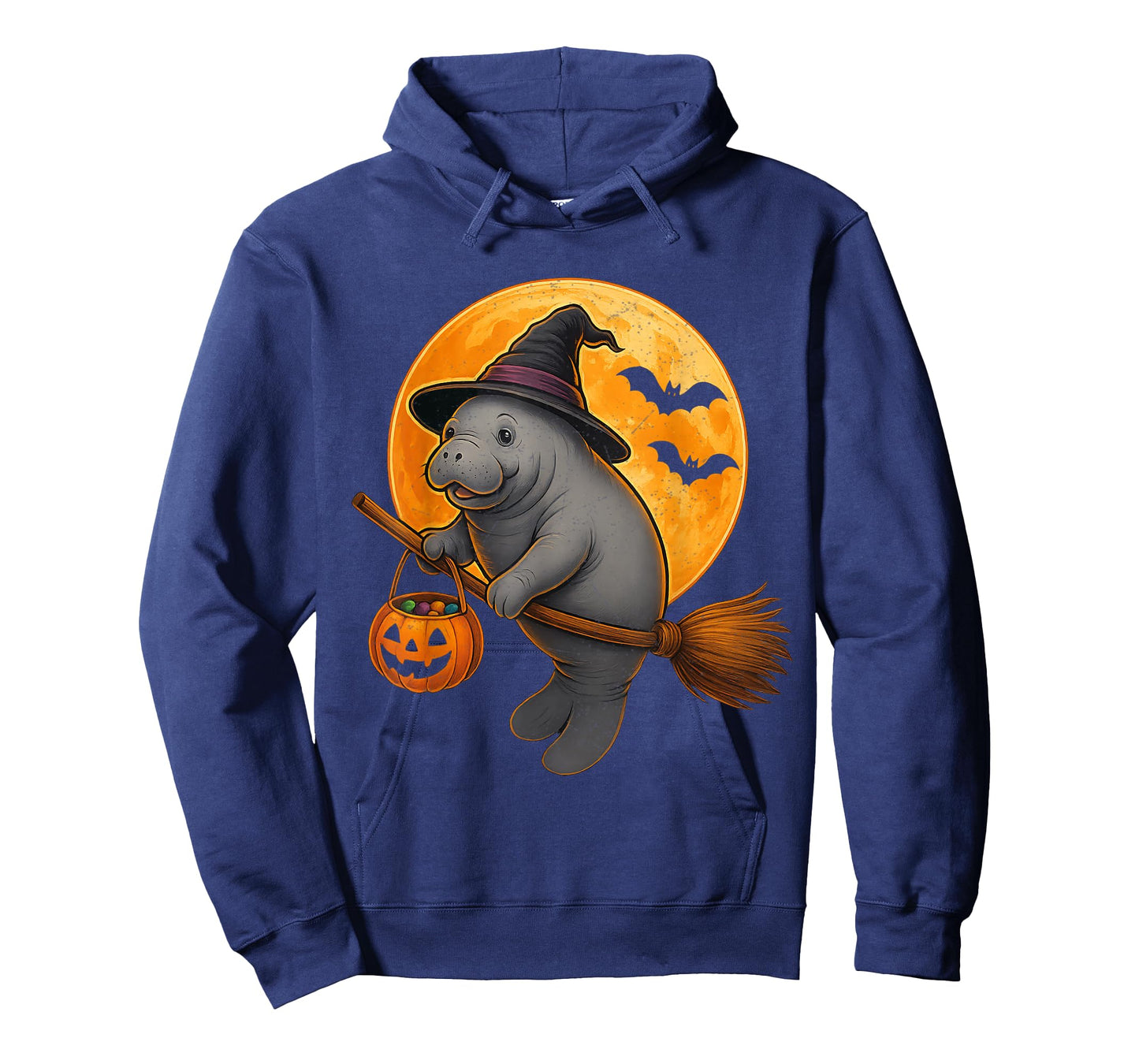 Manatee Witch Hat Pumpkin Halloween Costume Men Women Kids T-Shirt