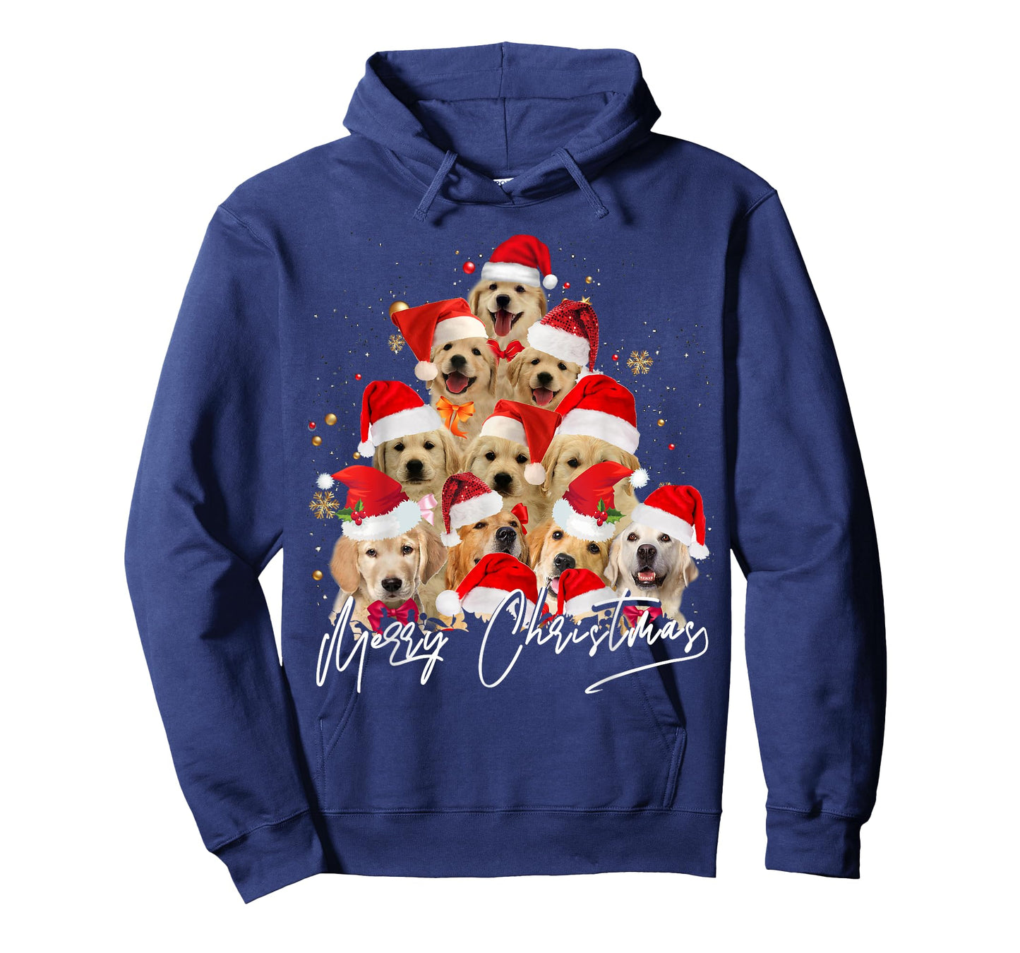 Golden Retriever Santa Hat Xmas Dogs Merry Christmas Graphic T-Shirt