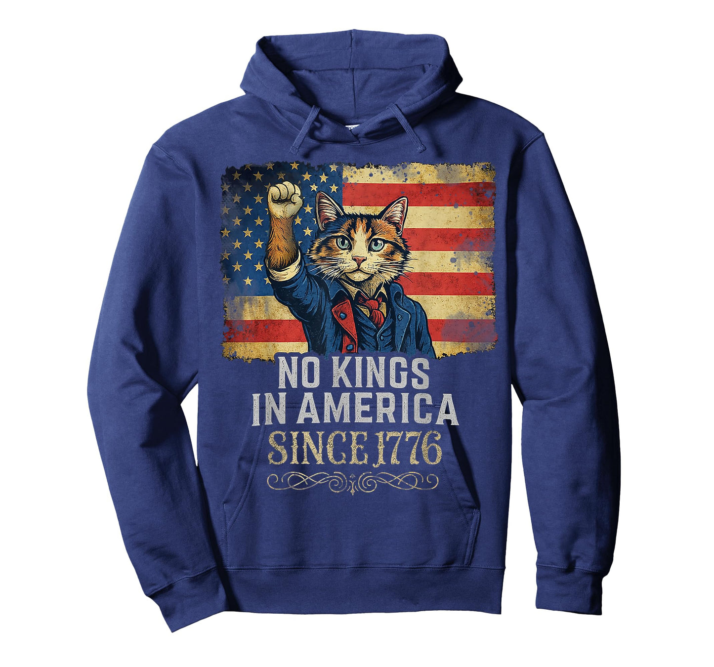 No Kings in America 1776 Revolutionary Cat T-Shirt