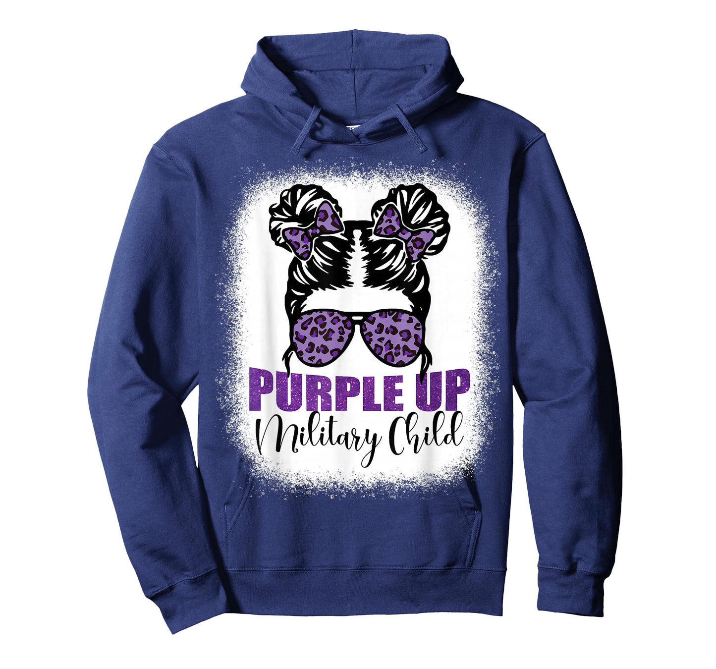 Purple up for military kids Messy bun Military child Month T-Shirt