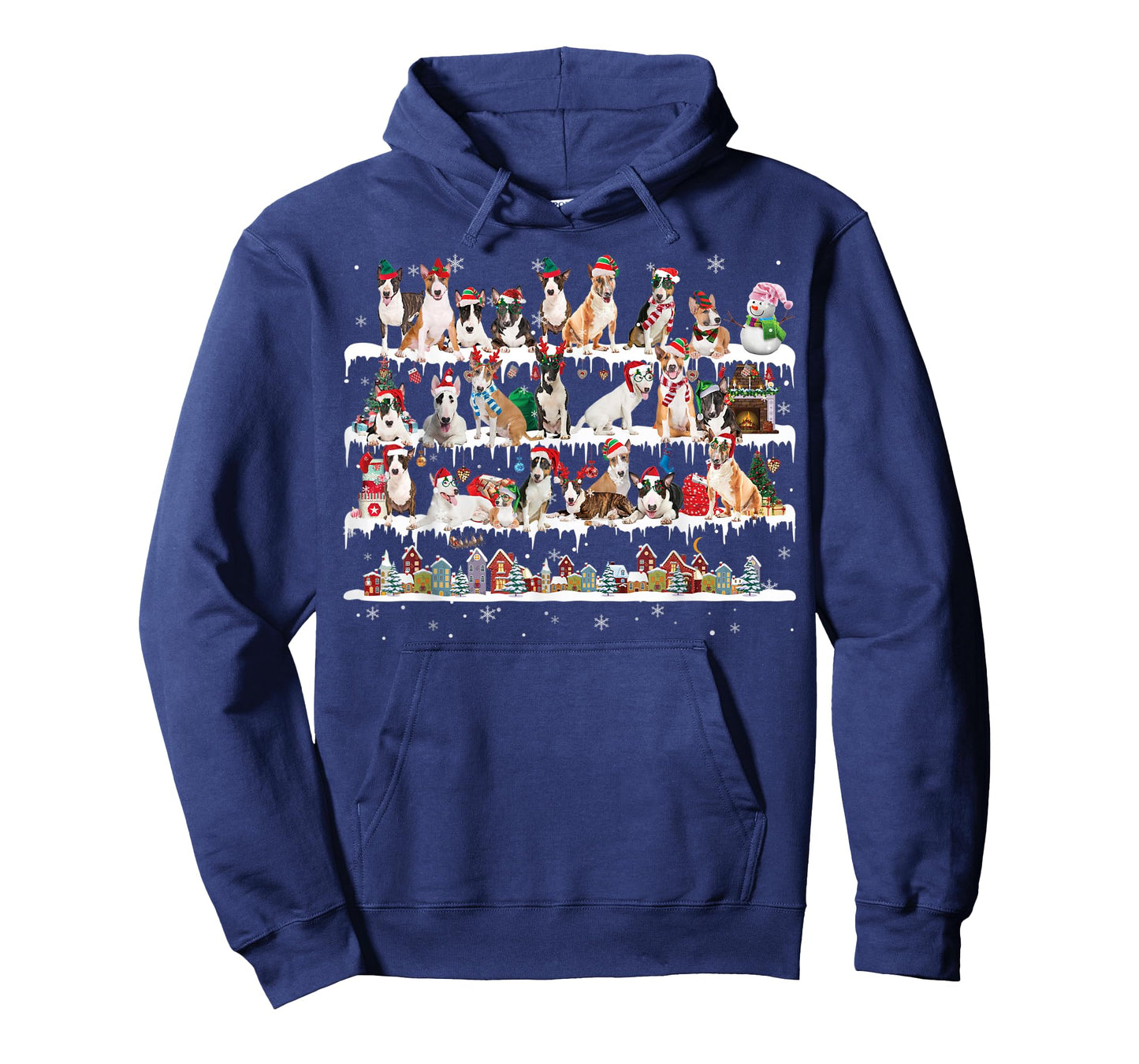 Bull Terrier Christmas Snow Layers Santa Dog Ugly Xmas T-Shirt for Men Women Kids