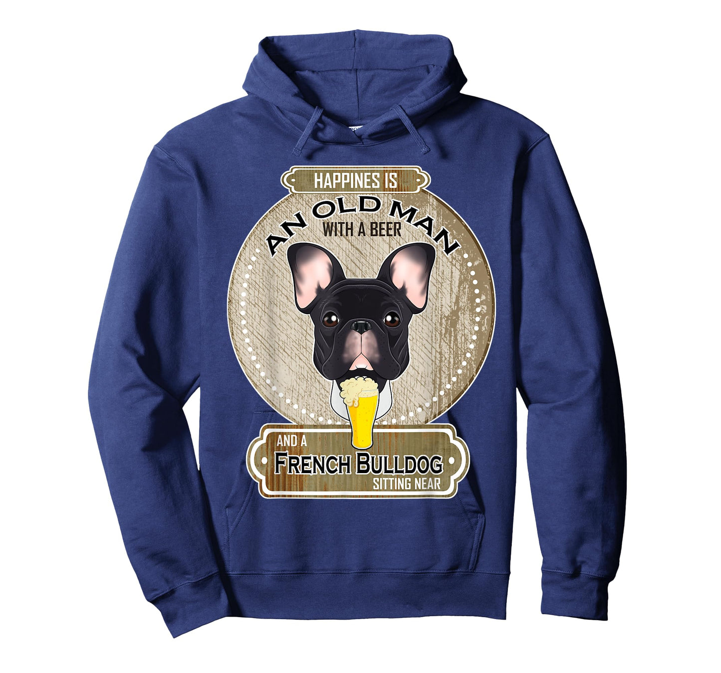 Happiness Is An Old Man With A Beer French Bulldog T-Shirt