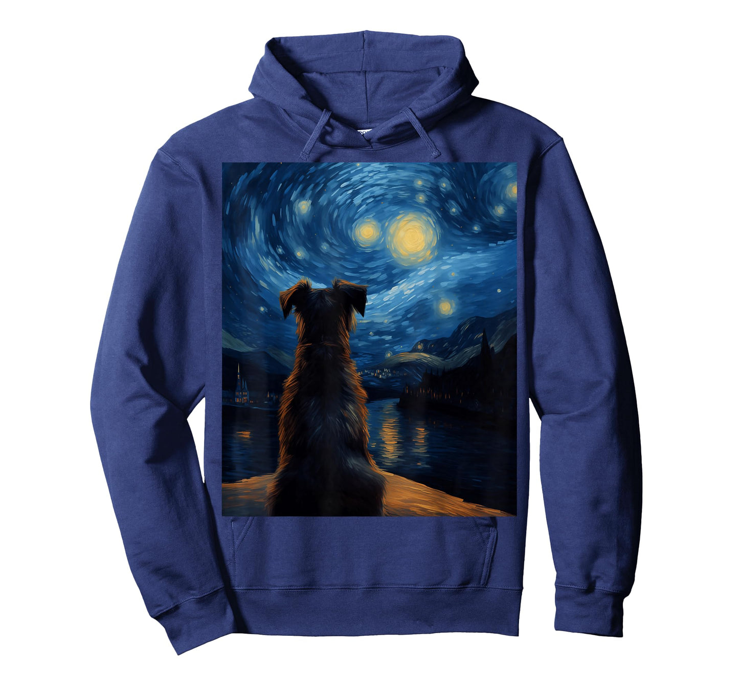 Dog Painting Art Starry Night Dog Vincent Van Gogh Dog Art T-Shirt