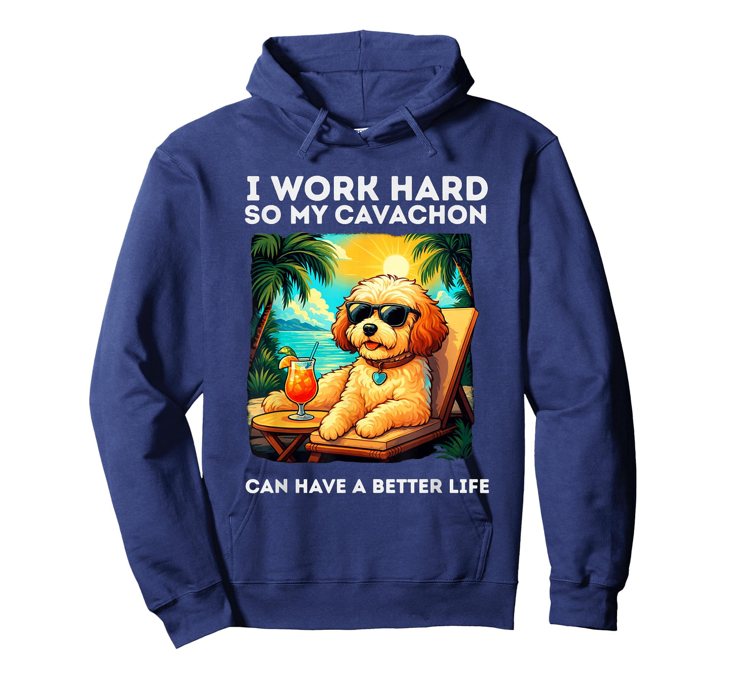 Funny Cavachon Dog I Work Hard Design Cavachon Lovers T-Shirt