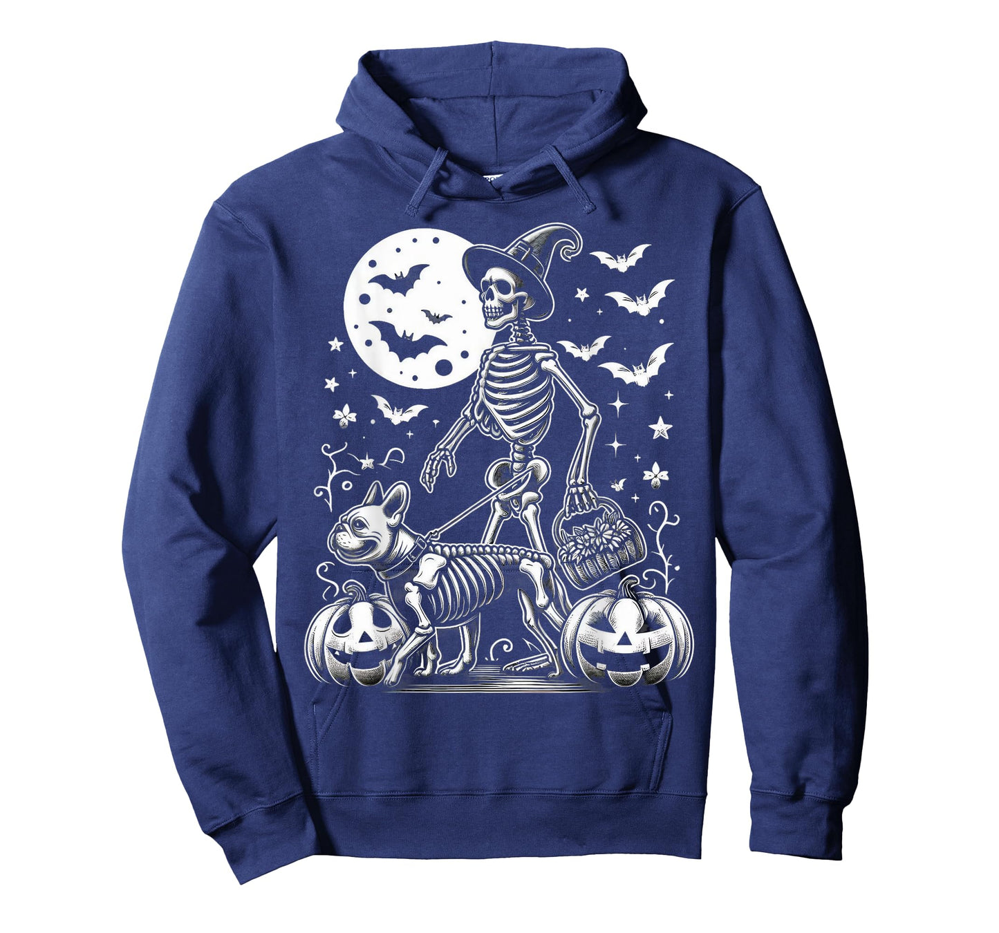 Skeletal French Bulldog Funny Halloween Dog For Men Women T-Shirt