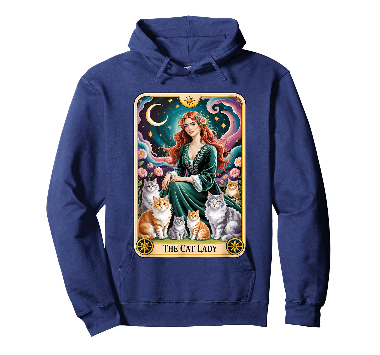 Cat Lady Tarot Card Halloween Witchy Gothic Cat Mom T-Shirt