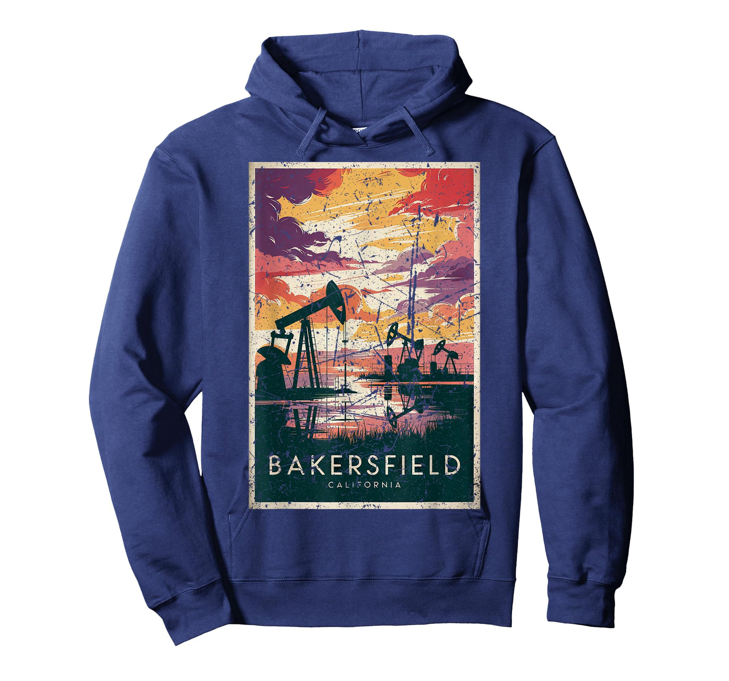Bakersfield Oil Fields Sunset Vintage Art Print T-Shirt