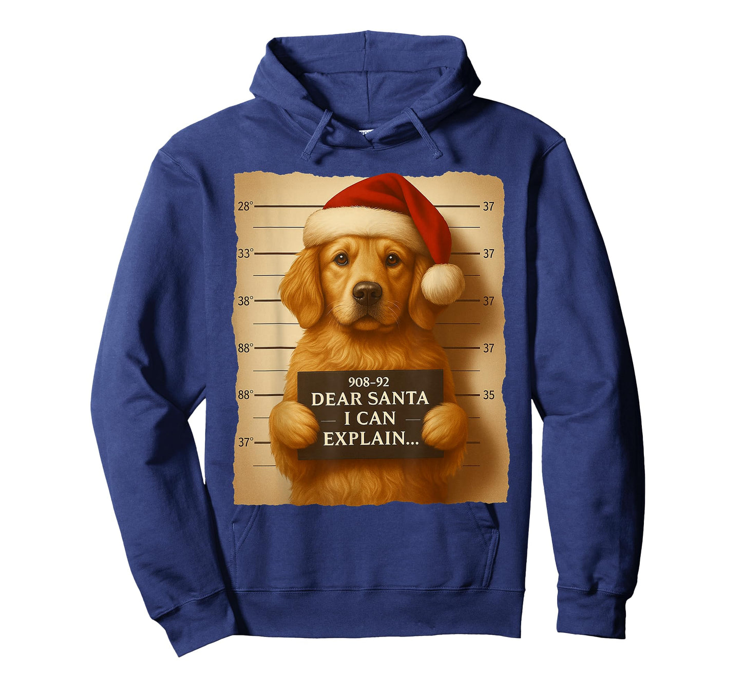 Funny Christmas Dog - Cute Golden Retriever Santa Hat Tee T-Shirt