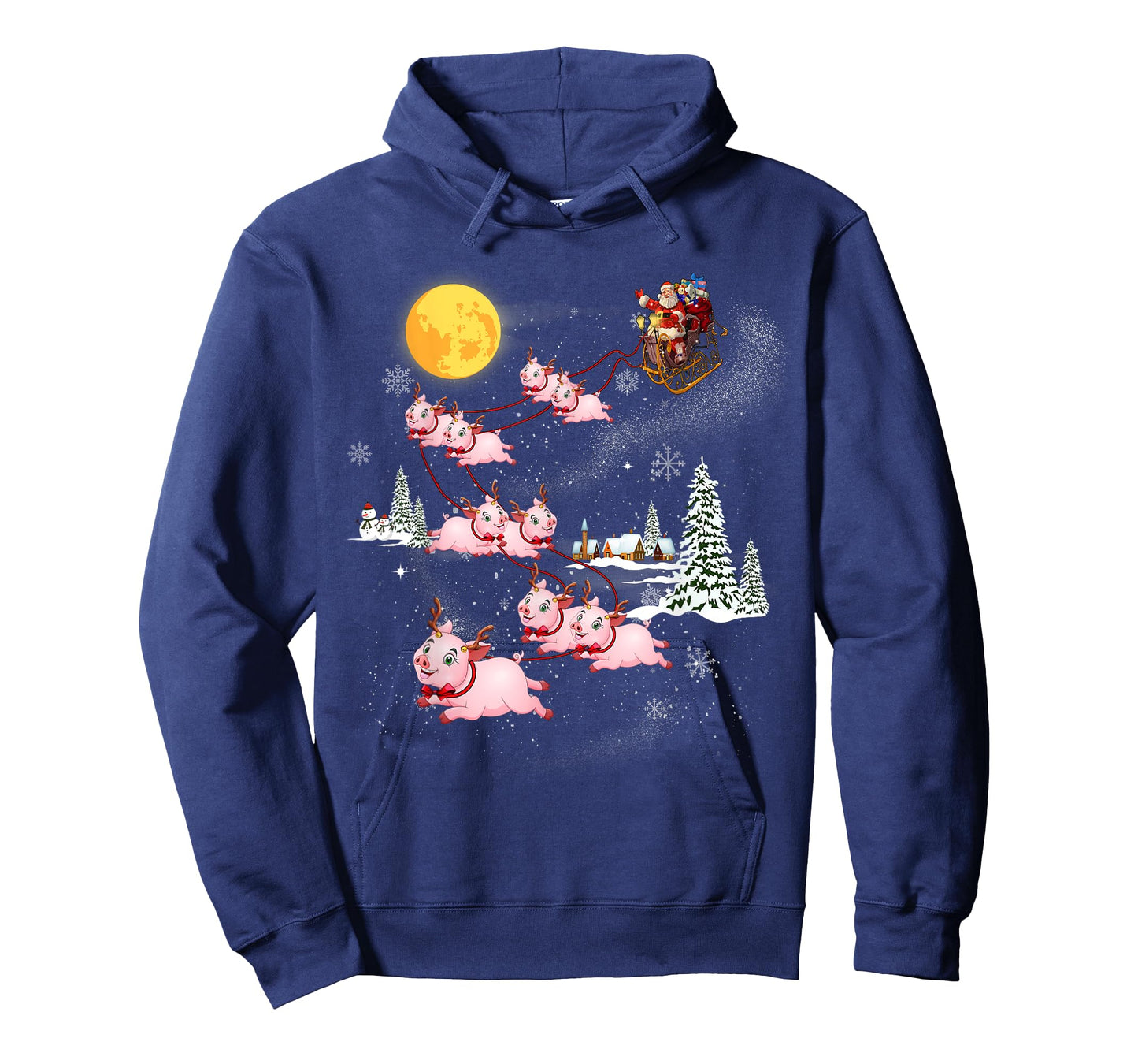 Funny Santa Riding Pig Ugly Christmas Pajama Family Matching T-Shirt