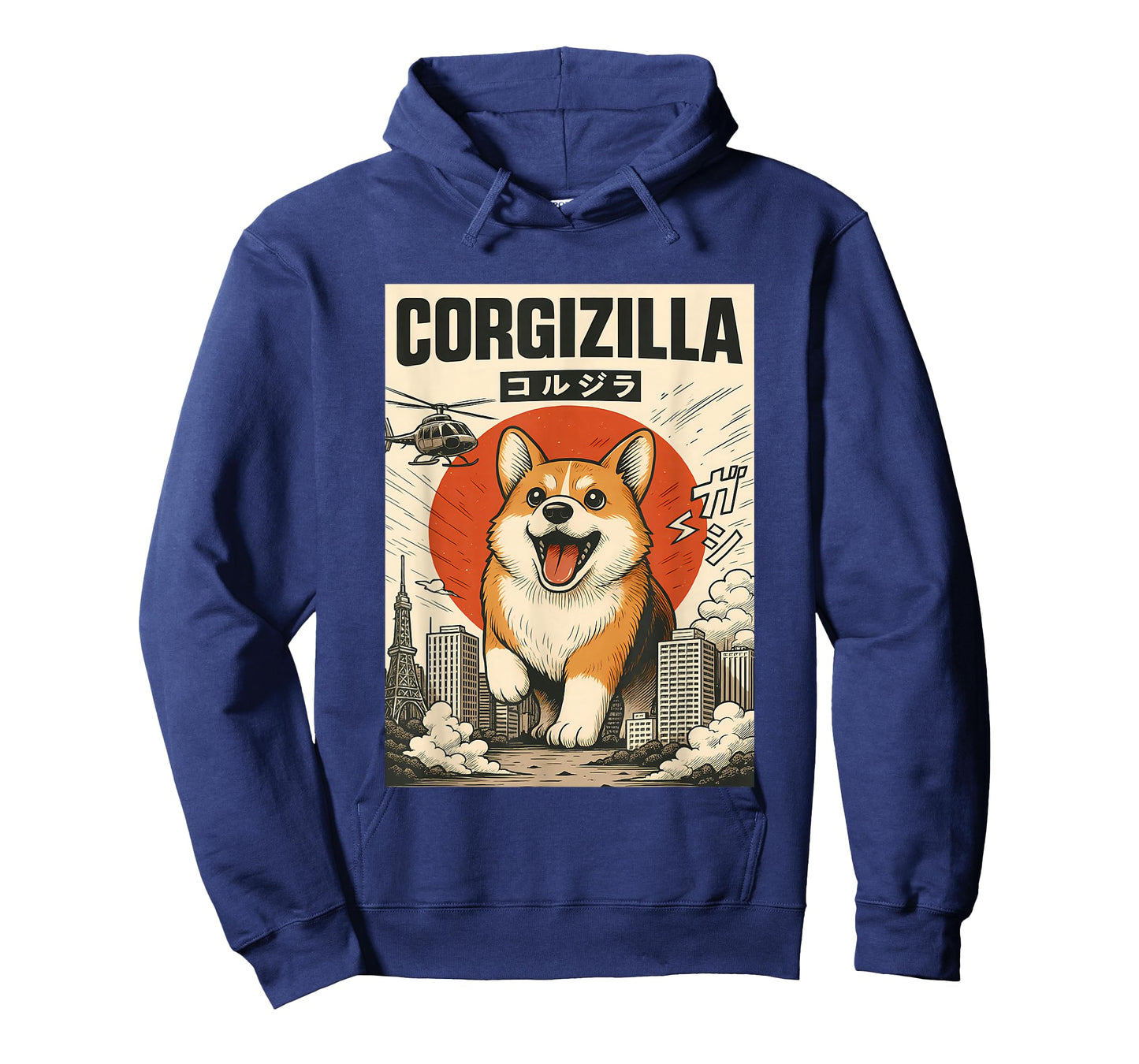 CorgiZilla Corgzilla Parody Japanese Funny Corgi Dog Mom Dad T-Shirt