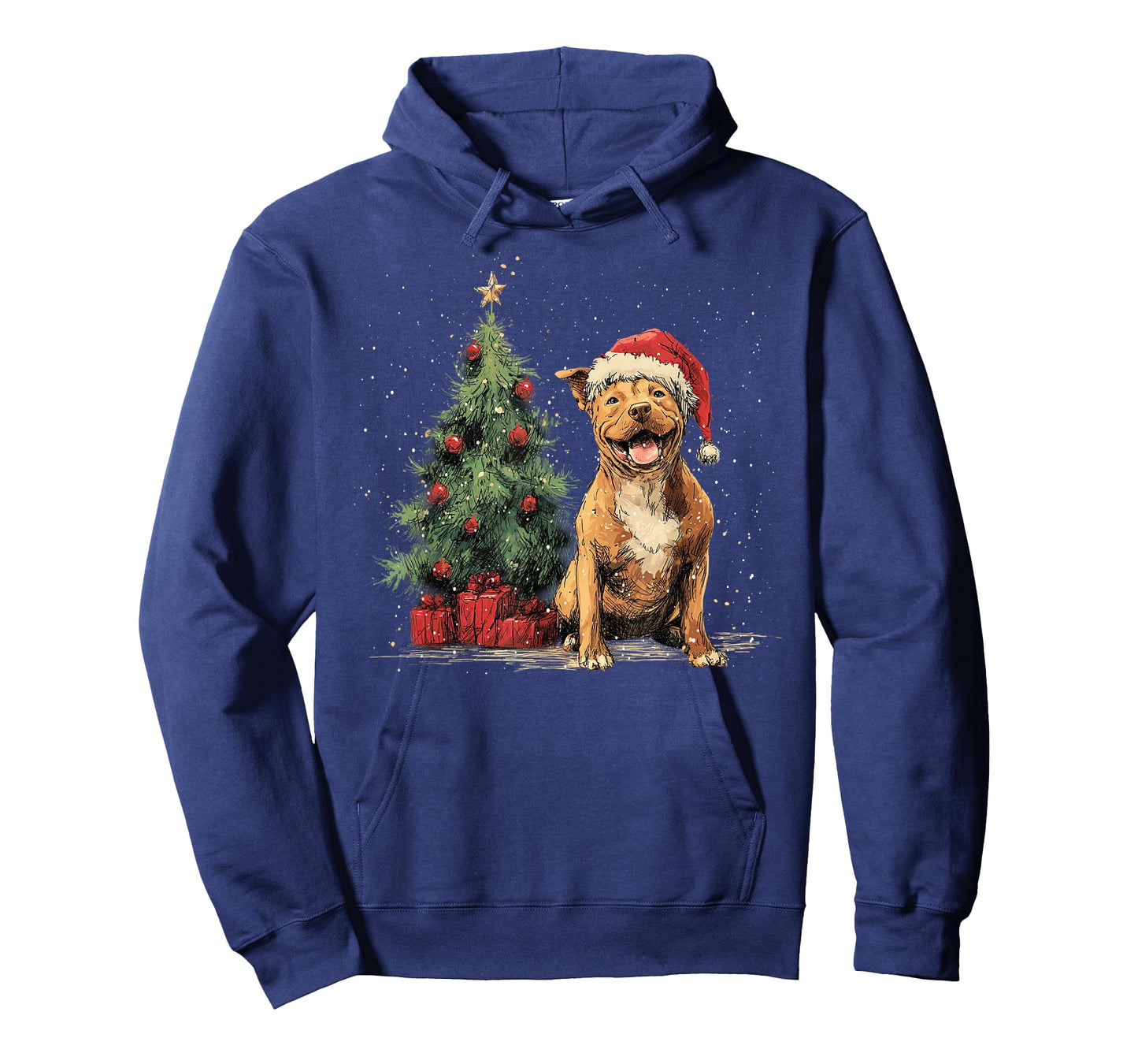 Funny Pitbull Christmas Tree Dog Lights Xmas T-Shirt