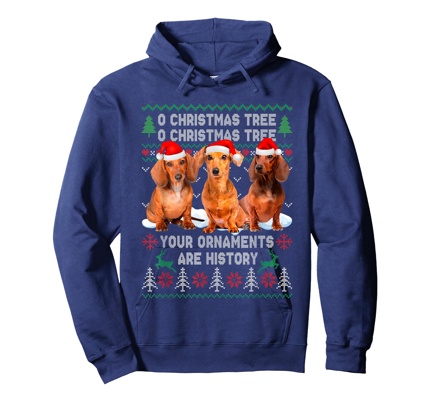 Cute Dachshund Dog Oh Christmas Tree Ugly Xmas T-Shirt