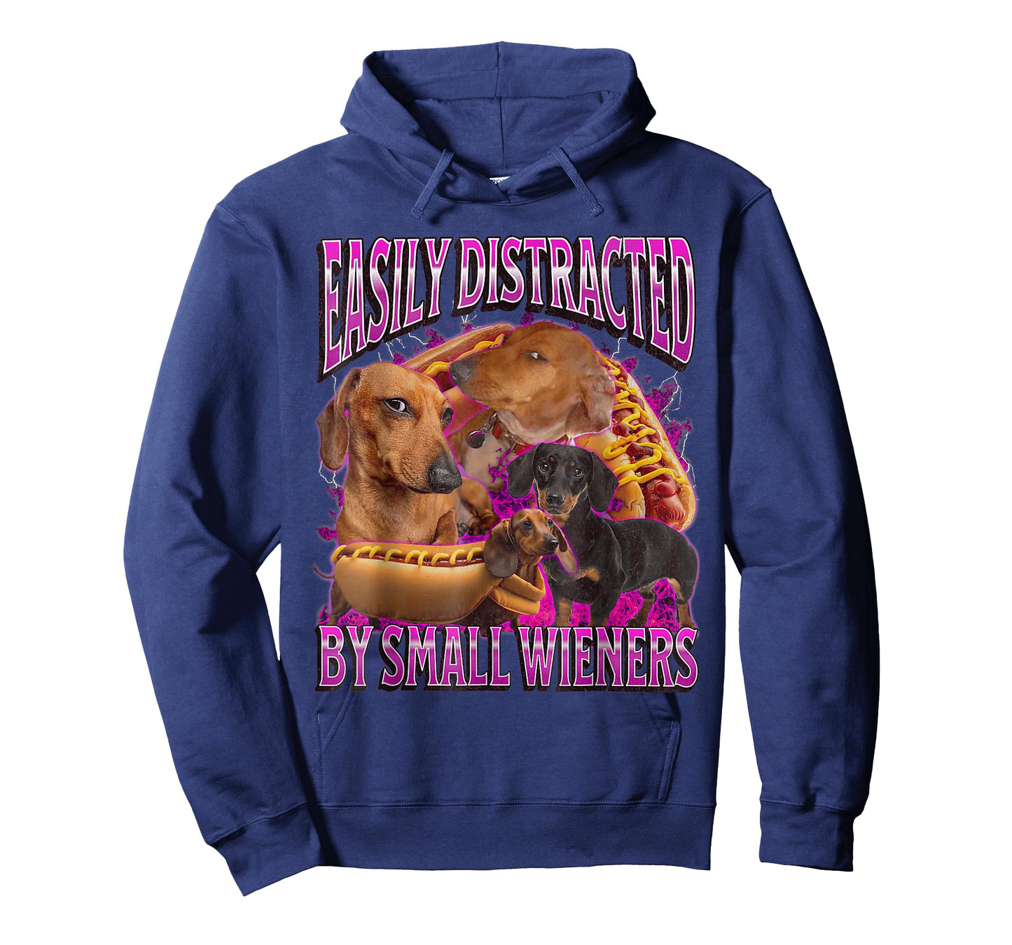 Easily Distracted by Small Wieners Funny Offensive Dachshund T-Shirt