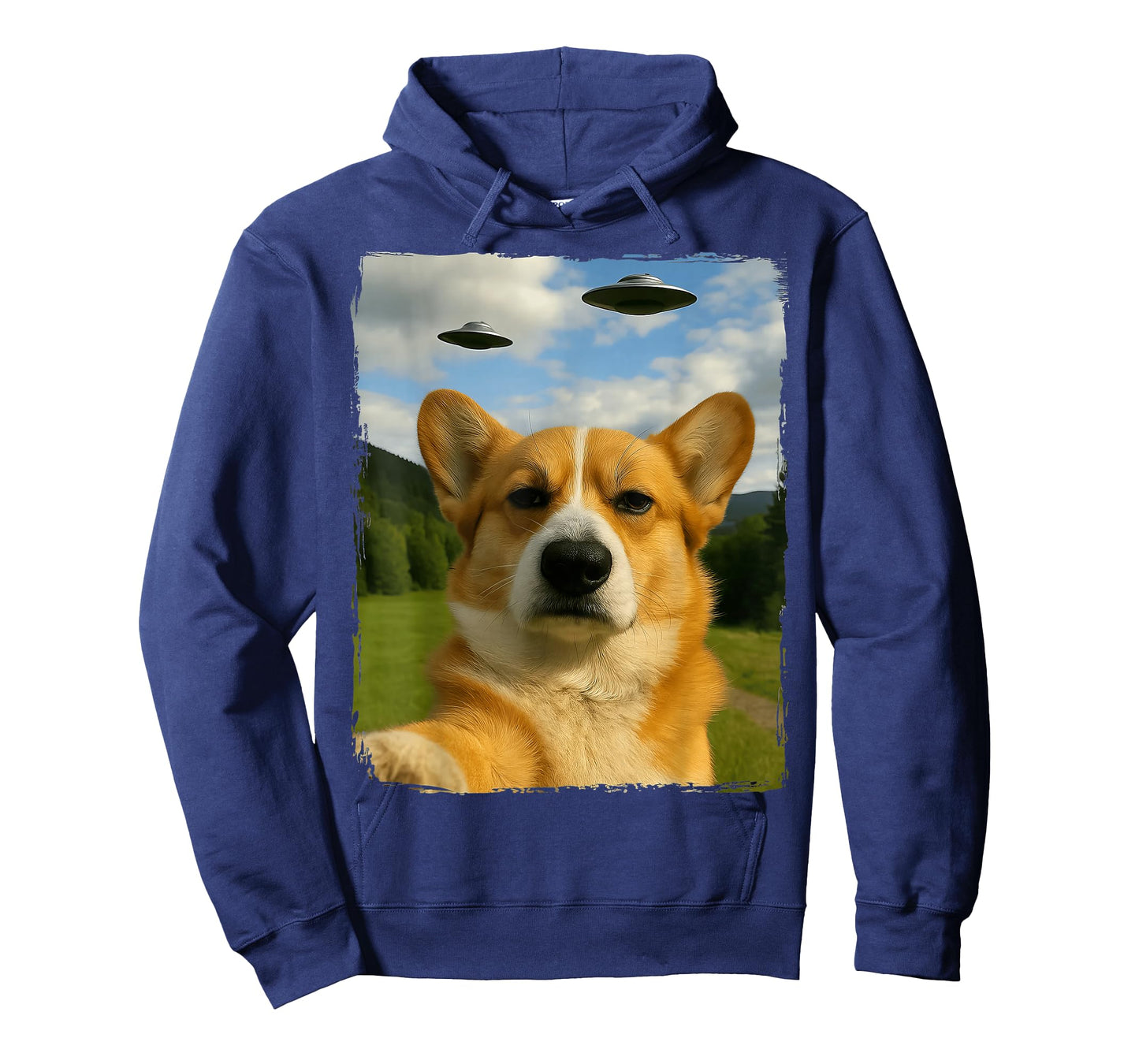 Annoyed Corgi UFO Selfie T-Shirt