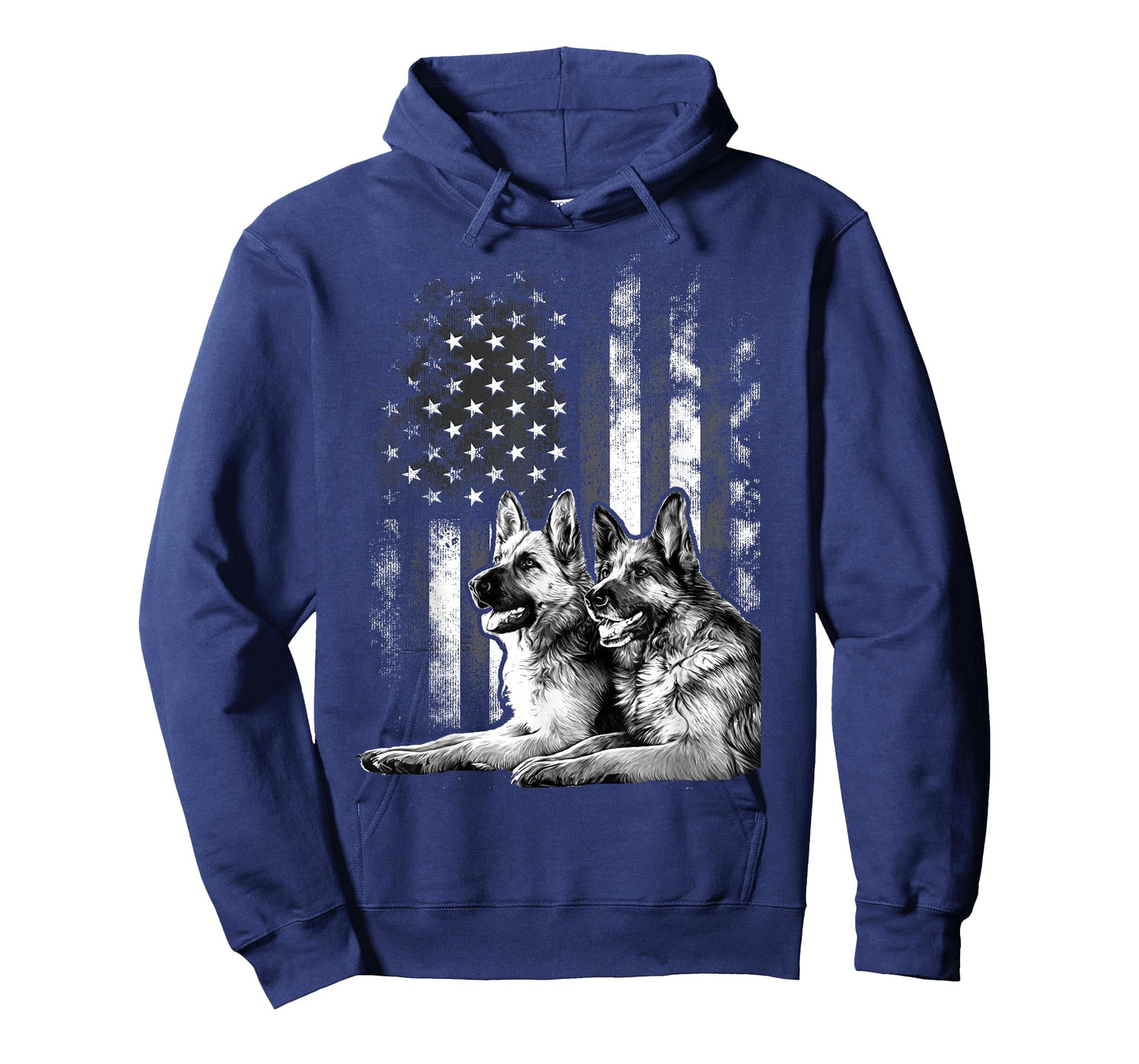 Vintage Patriotic German Shepherd American Flag 4th Of July T-Shirt