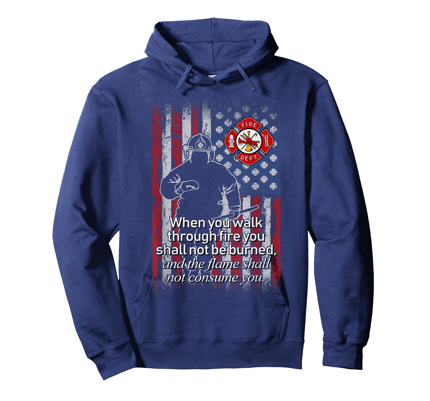 Thin Red Line Firefighter Bible Verse American Flag T-Shirt T-Shirt