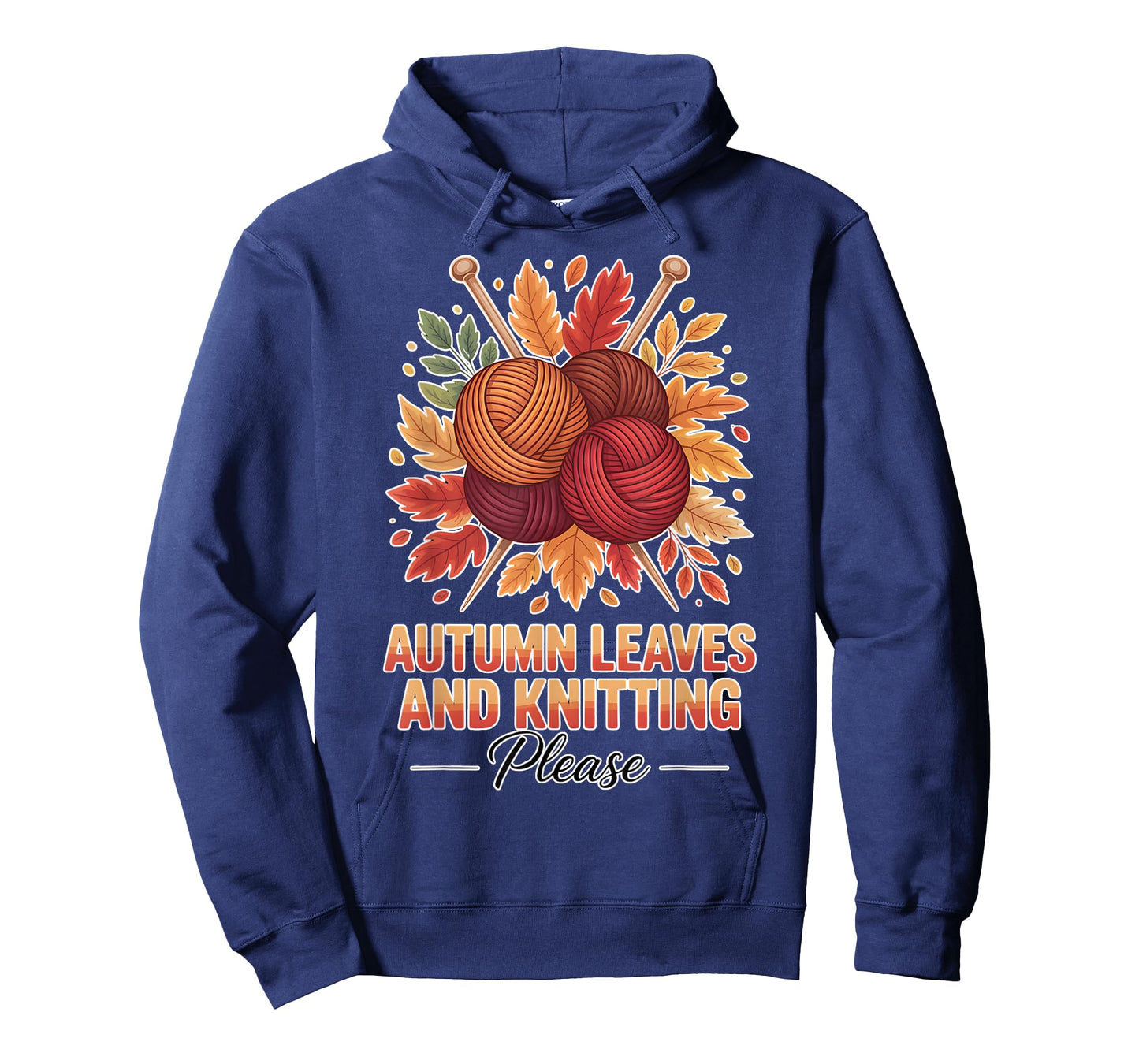 Autumn Leaves and Knitting Please Cozy Fall Vibes T-Shirt
