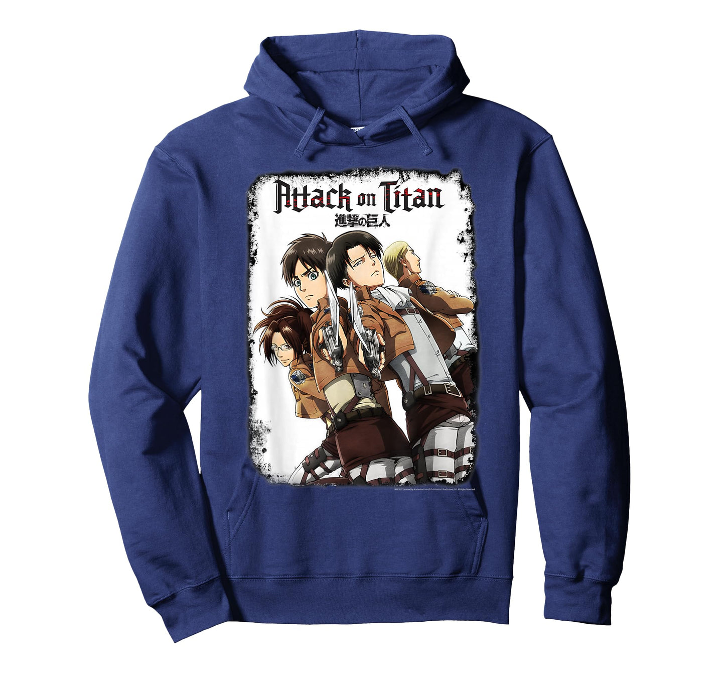 Attack on Titan Group Portrait with Swords and Logo Anime T-Shirt