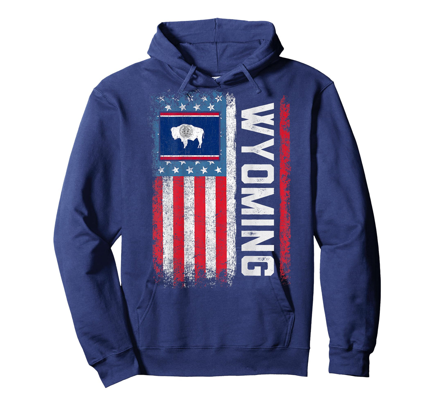 Vintage Wyoming State USA Flag Shirt Wyoming (On Back) T-Shirt