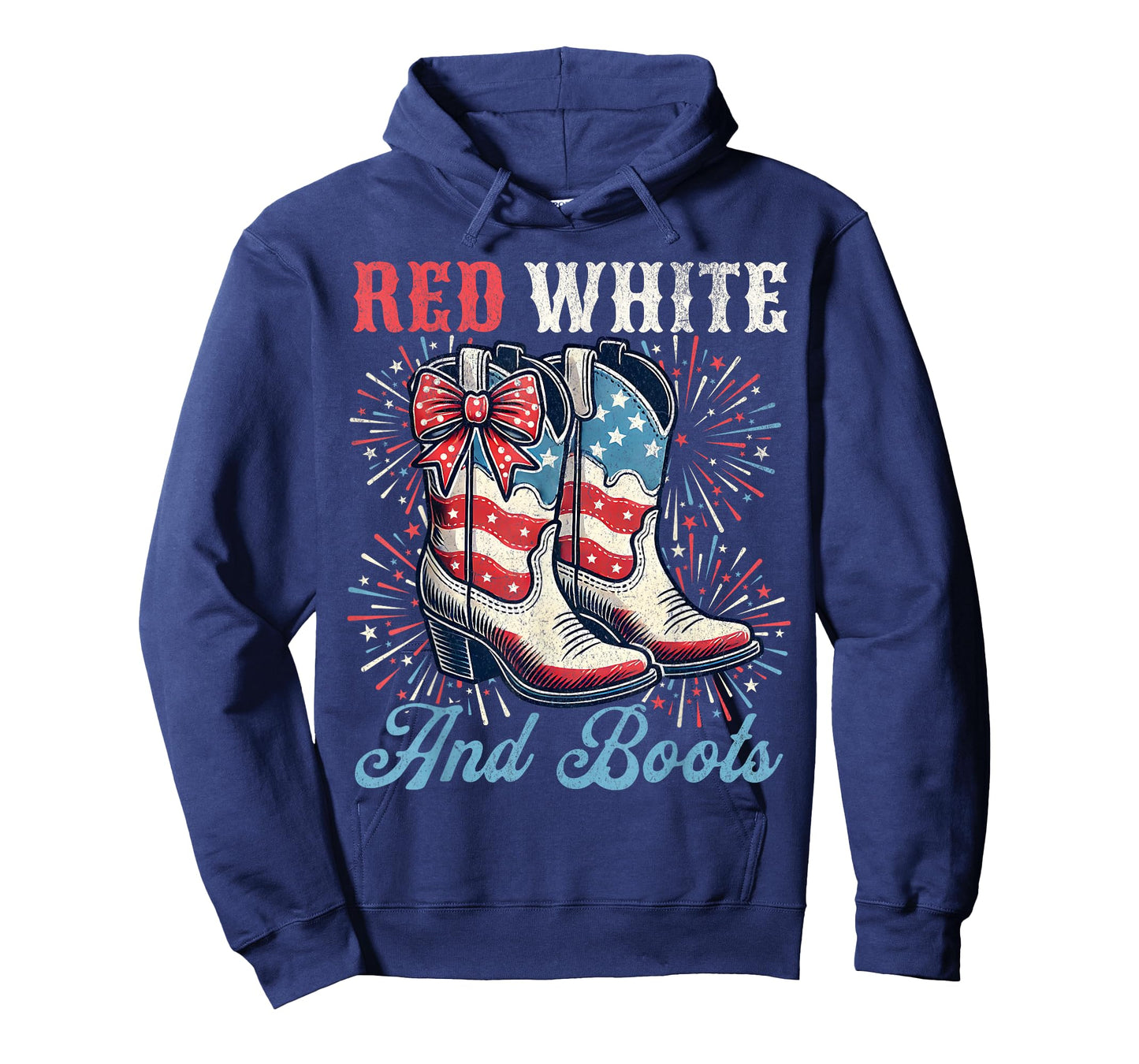 Red White And Boots Cute Coquette Cowgirl Independence Day T-Shirt