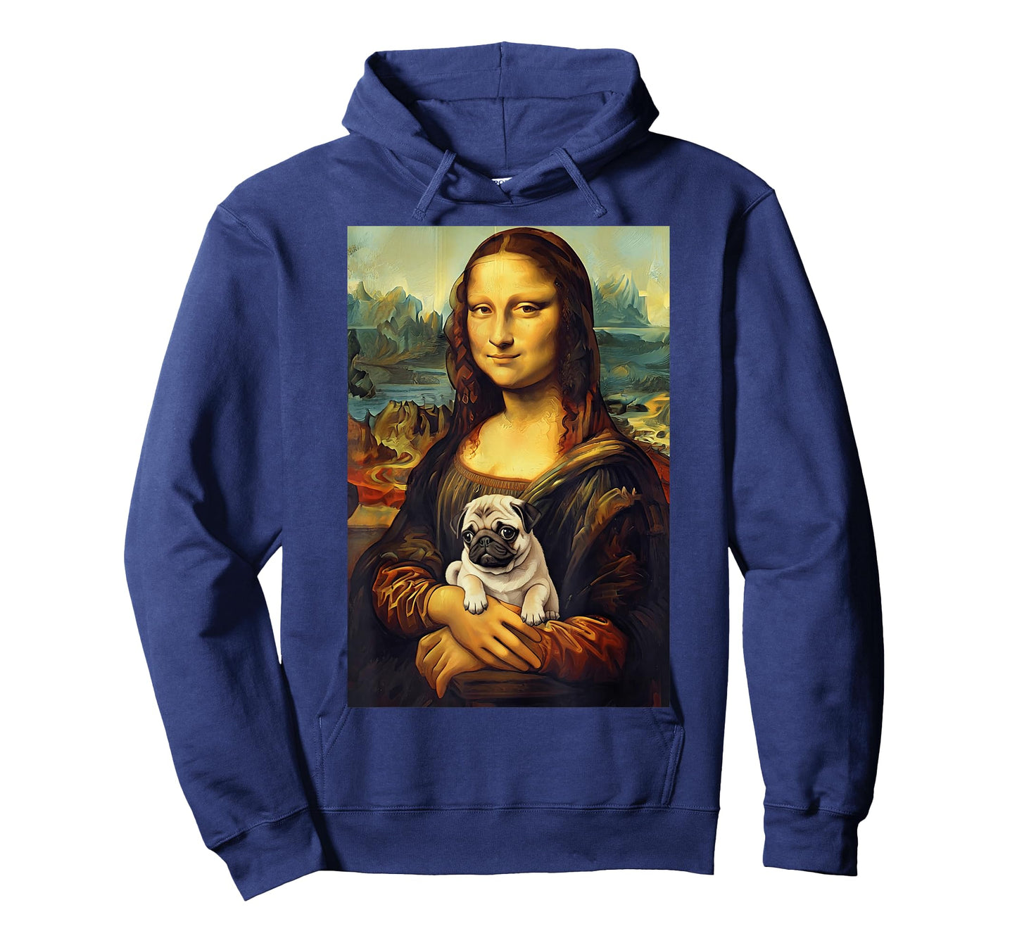 Mona Lisa Holding Pug Vintage Renaissance Art Dog Lover T-Shirt