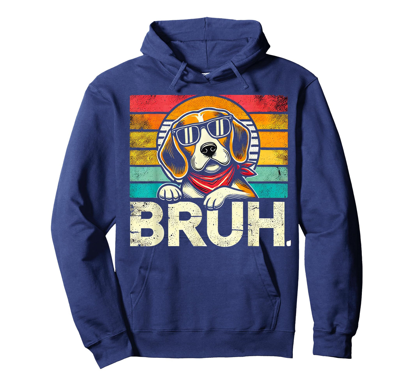 Bruh Retro Vintage 80s Dog Sunglasses BRUH Funny Bruh Beagle T-Shirt