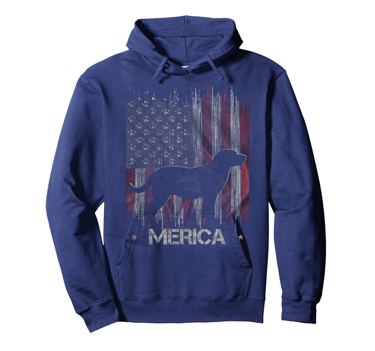 Vintage Labrador Dog, Merica Lab Dog USA Flag Silhouette Men Women Kids T-Shirt