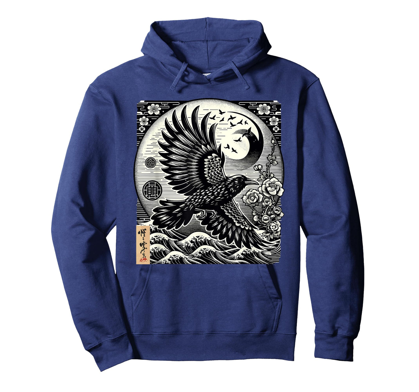 Graphic Japan Woodblock Art Crow Raven Vintage T-Shirt