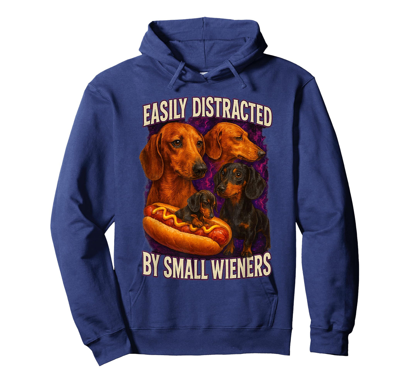 Easily Distracted by Small Wieners Funny Offensive Dachshund T-Shirt