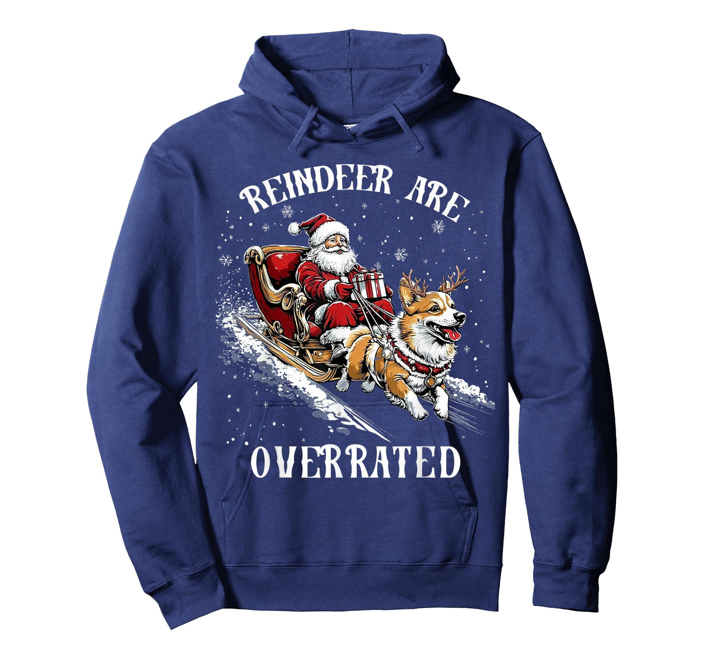 Funny Reindeer are Overrated Corgi Sleigh Christmas Santa T-Shirt