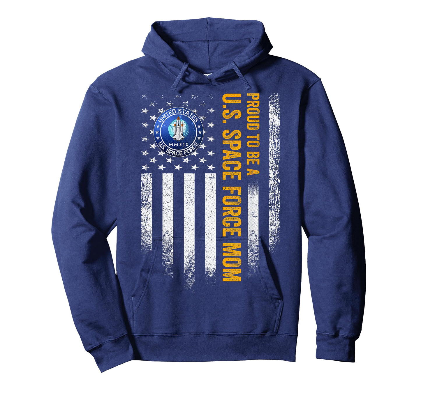 Vintage USA American Flag Proud To Be A US Space Force Mom T-Shirt