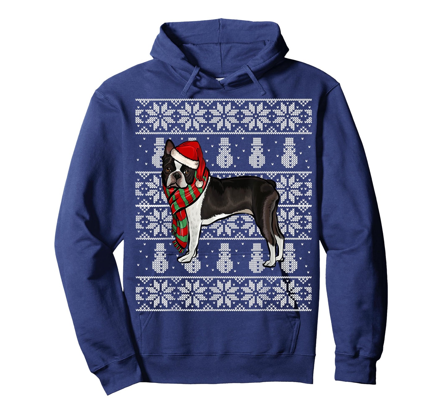 Santa Hat Xmas Boston Terrier Ugly Christmas T-Shirt