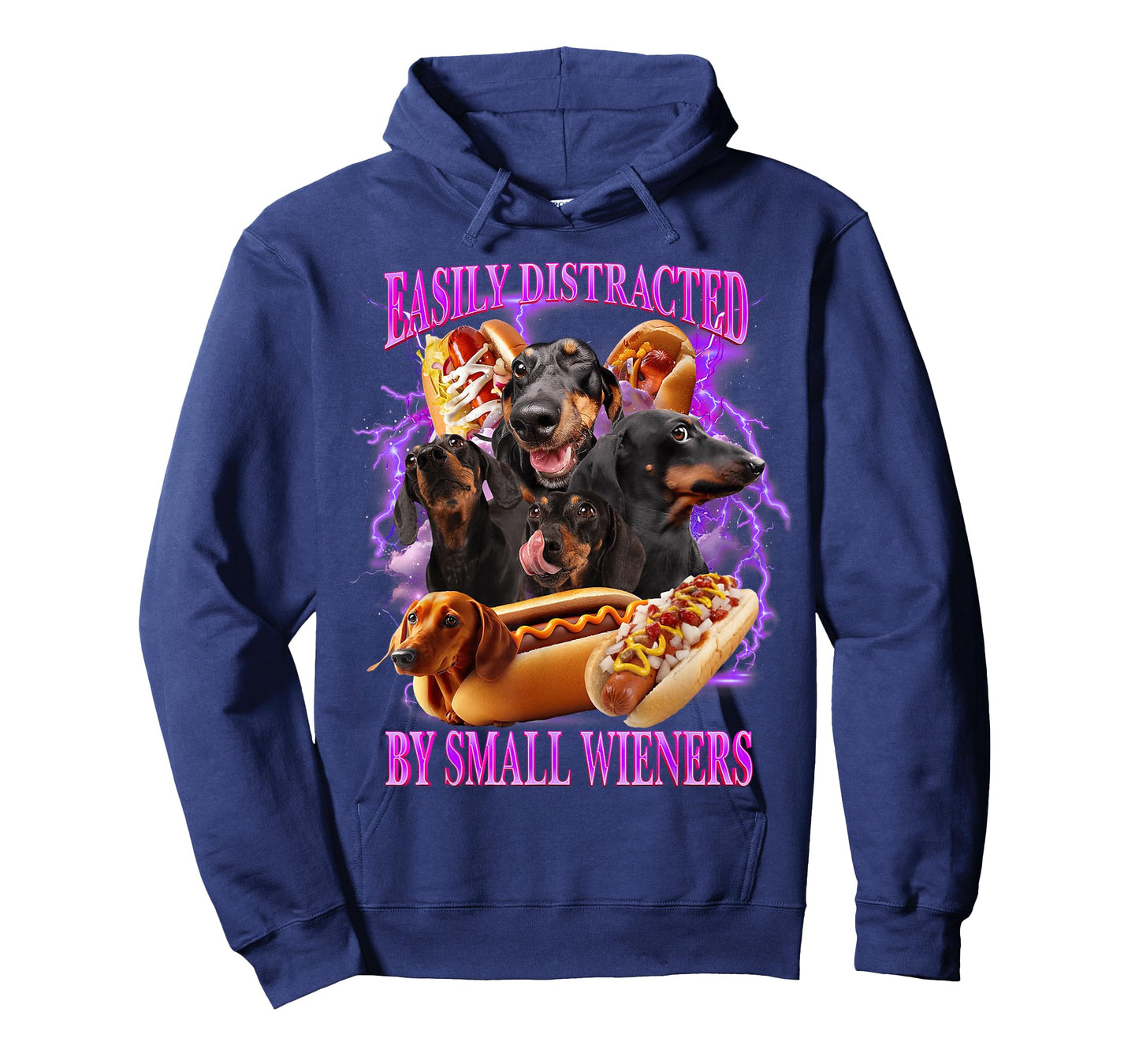 Easily Distracted by Small Wieners Funny Offensive Dachshund T-Shirt
