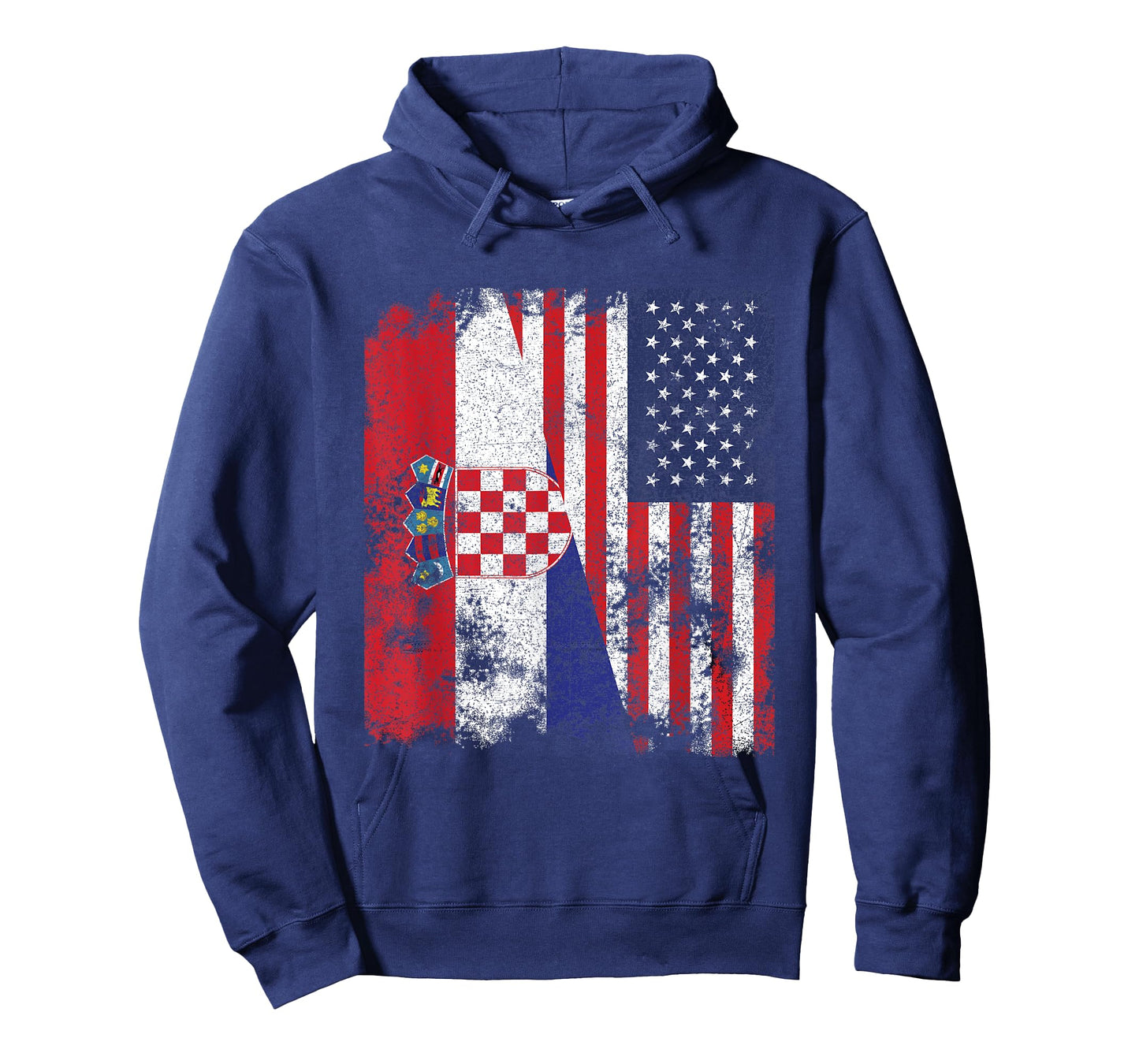 Croatia USA Flag Distressed - Half American T-Shirt
