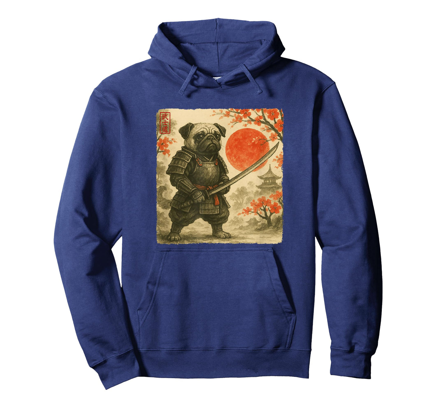 Pug Samurai Japanese Warrior Costume Sumi-e Art Funny T-Shirt