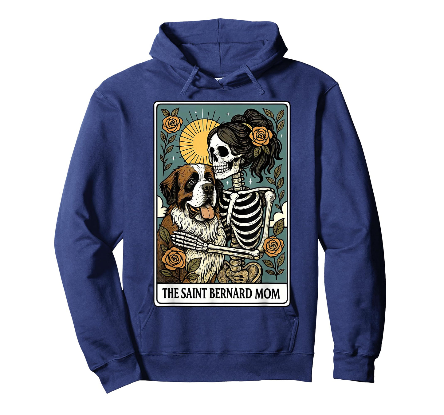 Saint Bernard Dog Mom Skeleton Tarot Card Witchy Pet Owners T-Shirt