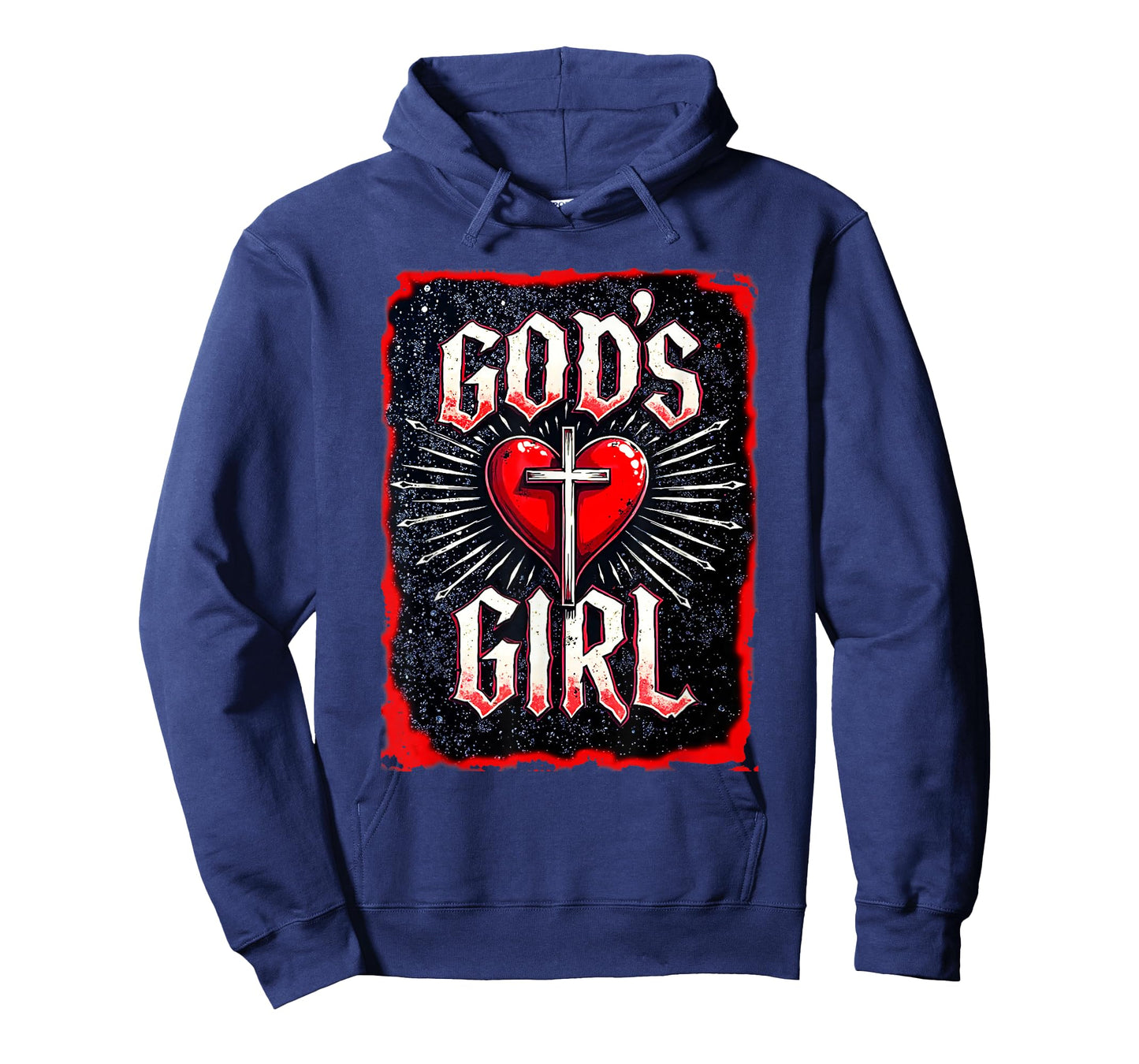 God's Girl Christian Cross Heart Grunge Style T-Shirt
