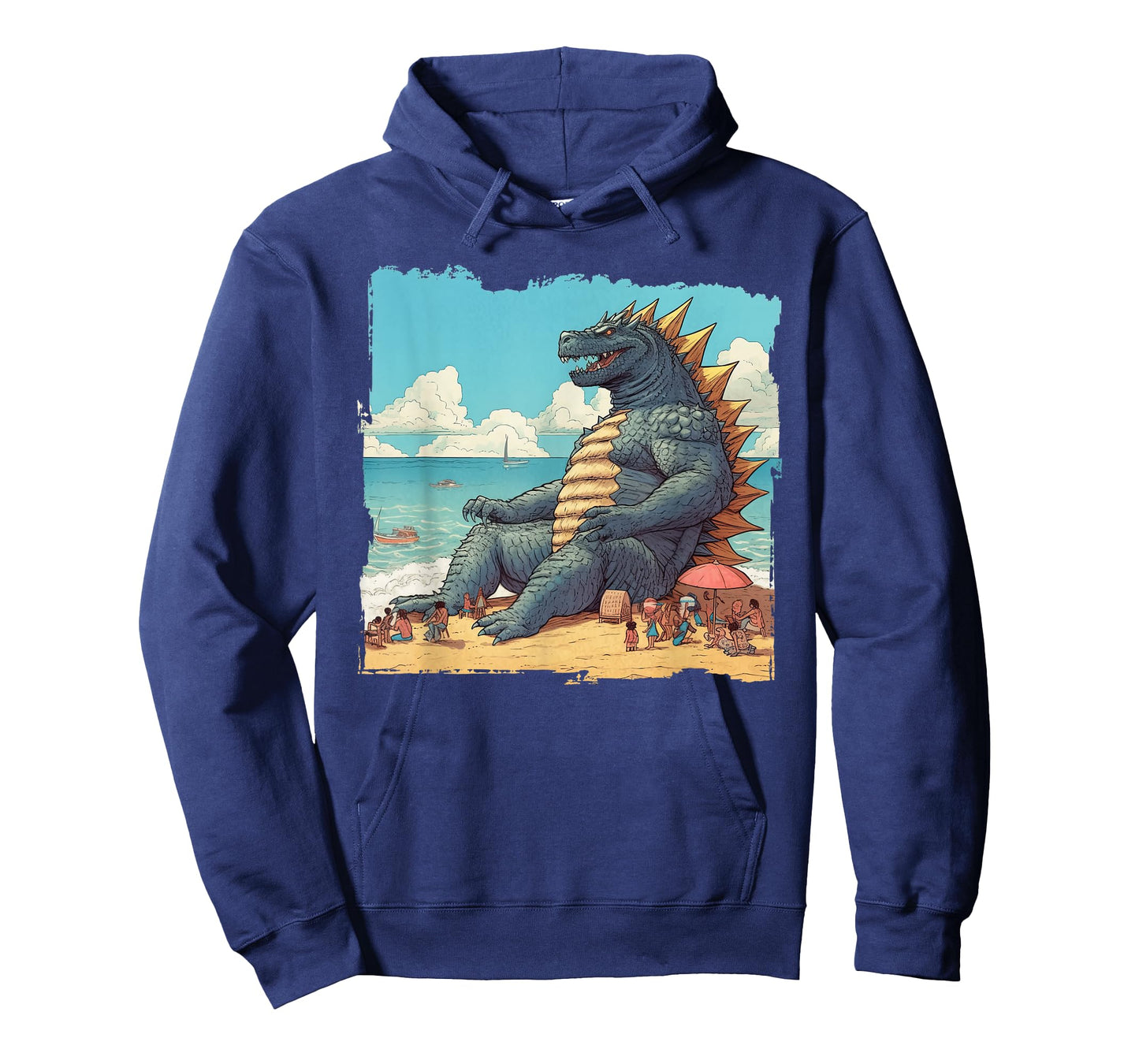 Kaiju on The Beach Suntanning Vacation Ocean Holiday Party T-Shirt