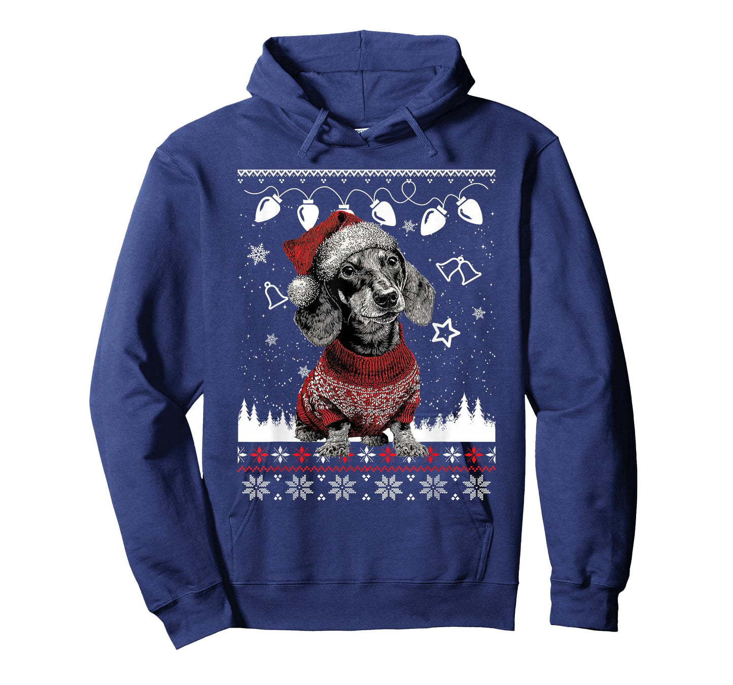 Cute Dachshund Christmas Wearing Sweater Funny Xmas Dog T-Shirt