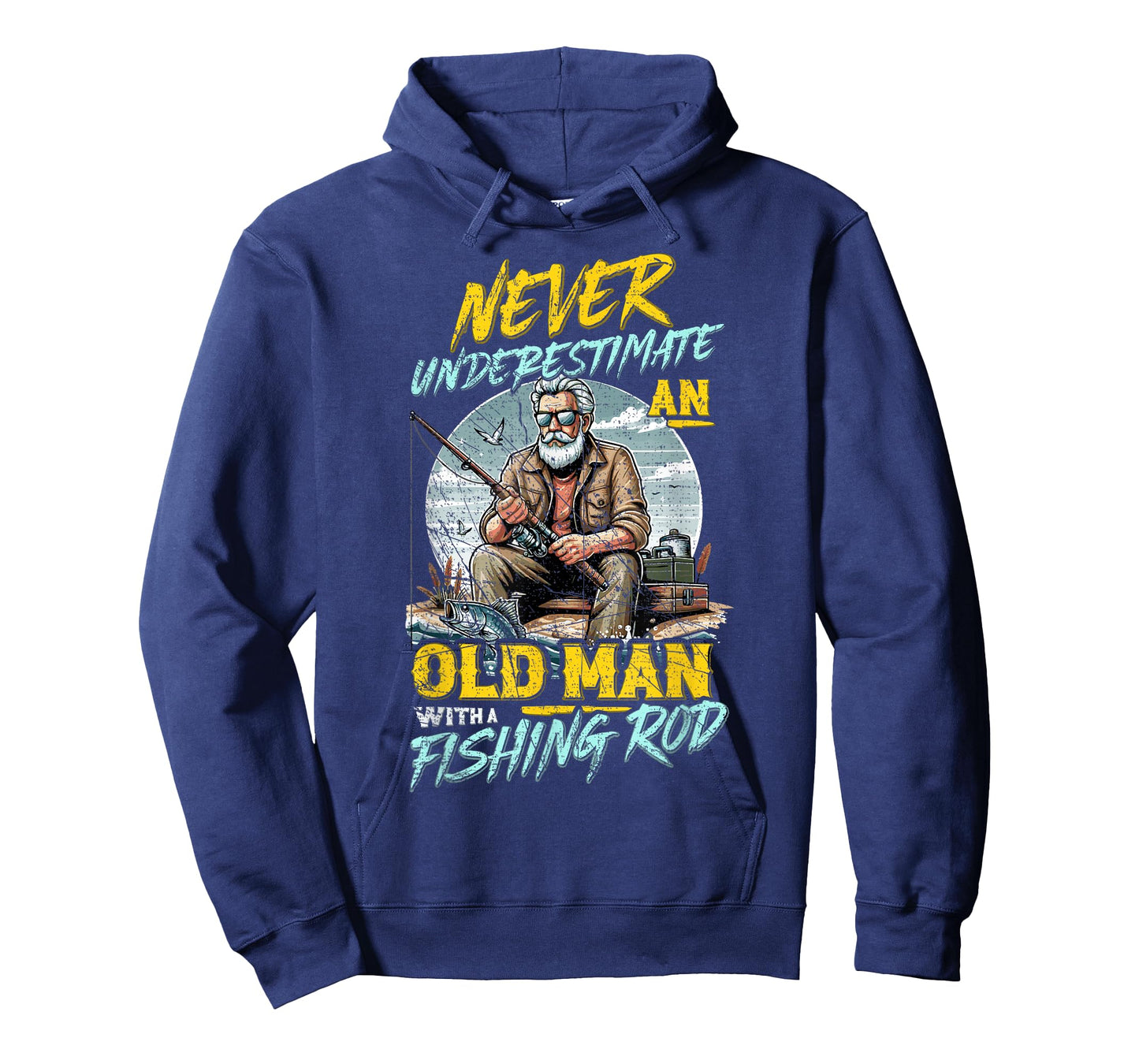 Never Underestimate An Old Man With Fishing Rod, Fish Lover T-Shirt