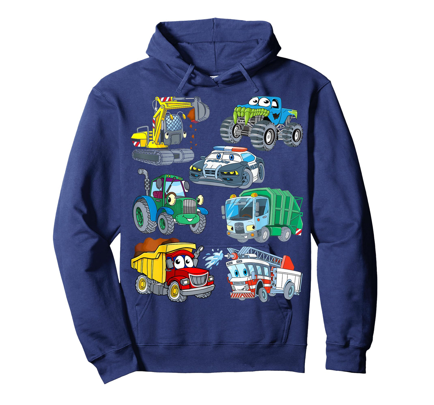 Excavator Fire Engine Police Car Monster Truck for Boys T-Shirt