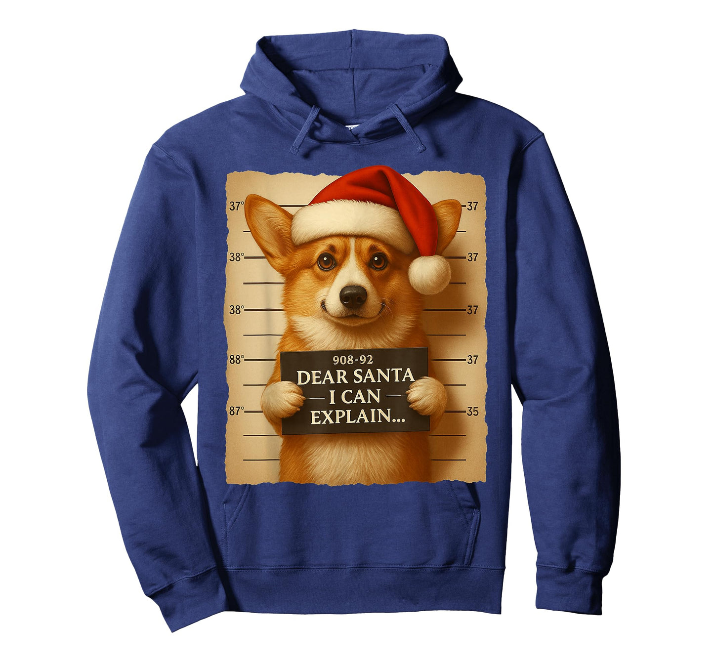 Funny Christmas Dog - Cute Corgi Santa Hat Tee T-Shirt