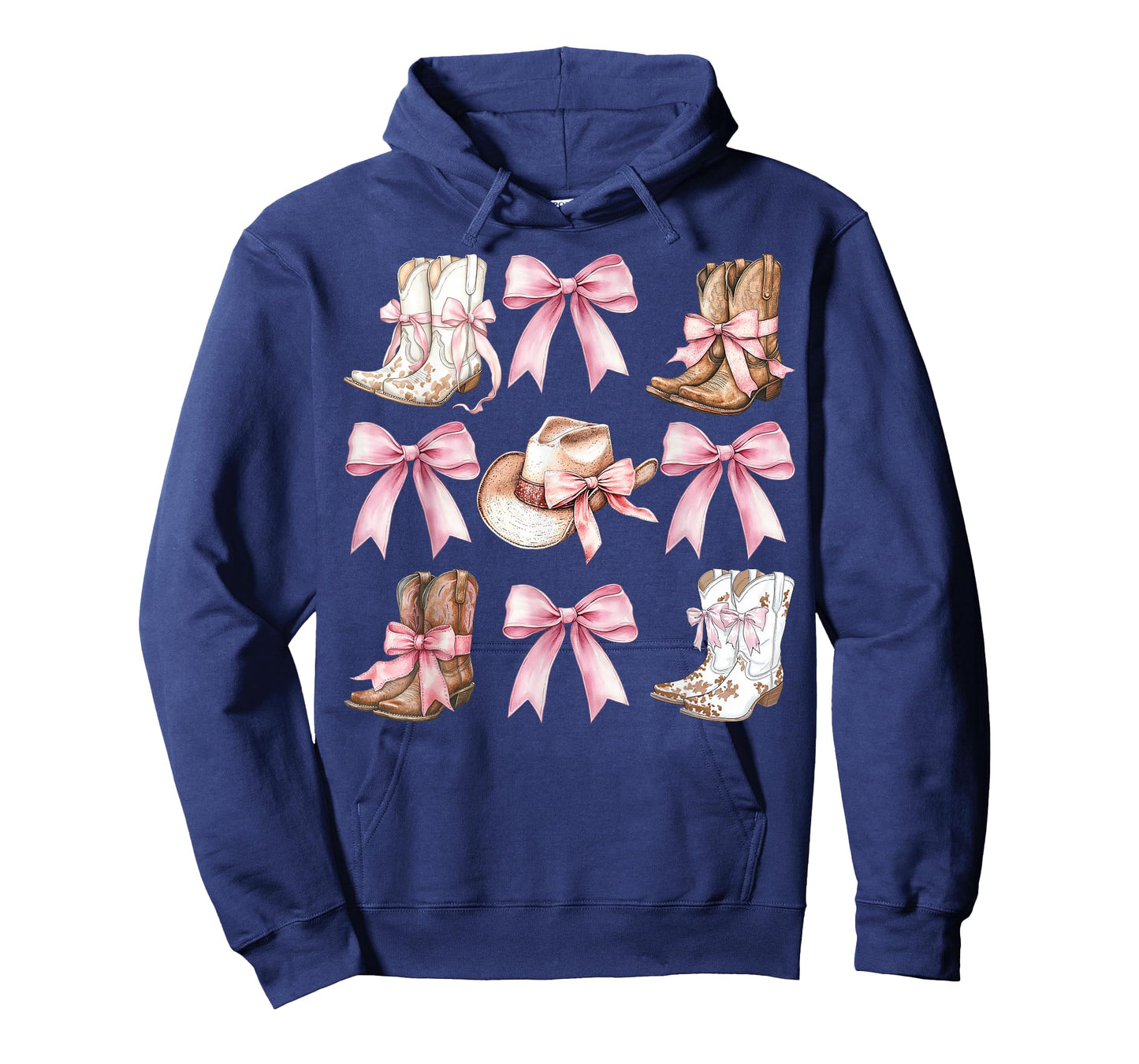 Coquette Cowgirl Boots With Pink Bows Aesthetic Y2K Womens T-Shirt