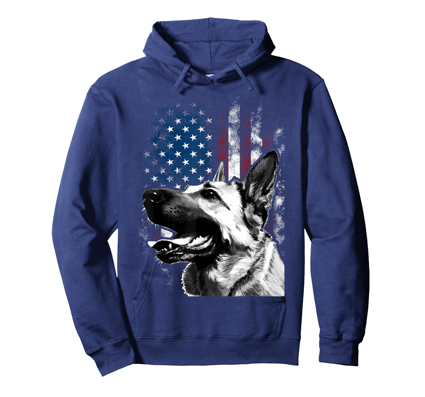 Vintage Patriotic German Shepherd American Flag 4th Of July T-Shirt