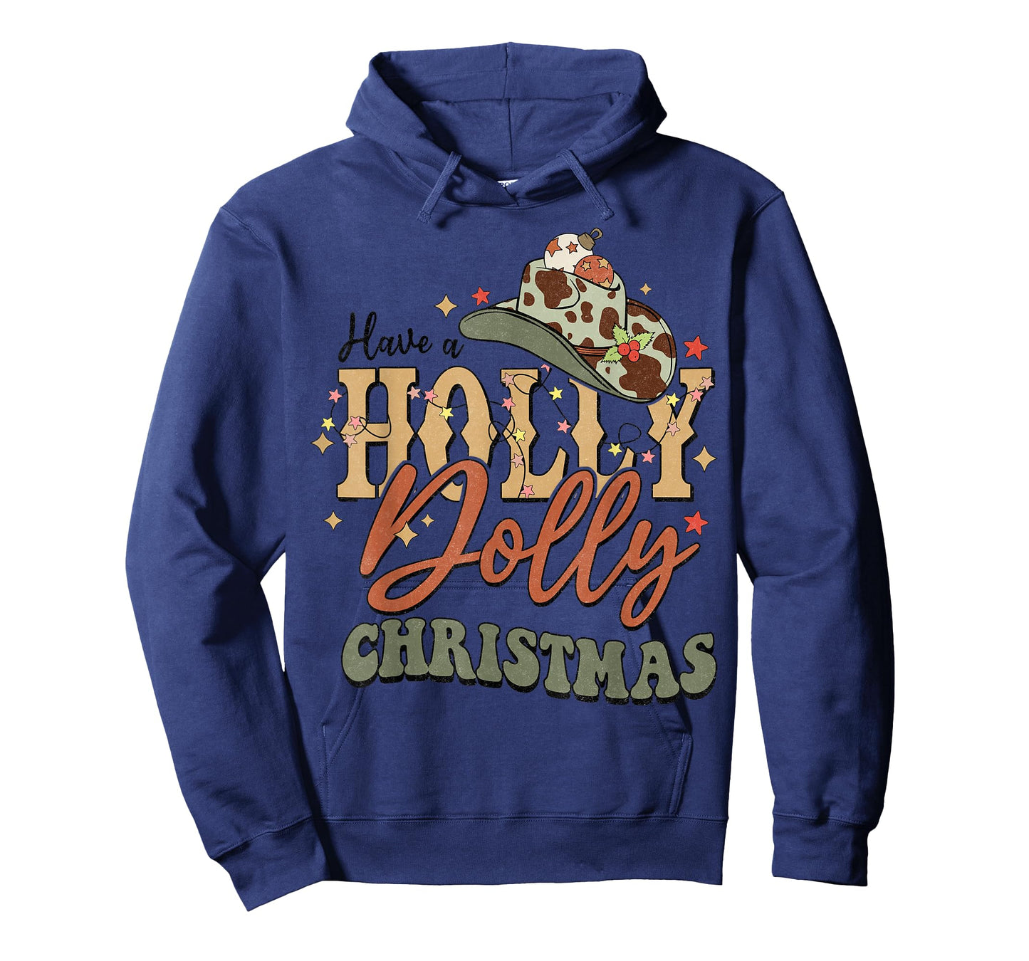 Vintage Western Christmas Howdy Xmas Cowboy Hat Retro Jolly T-Shirt