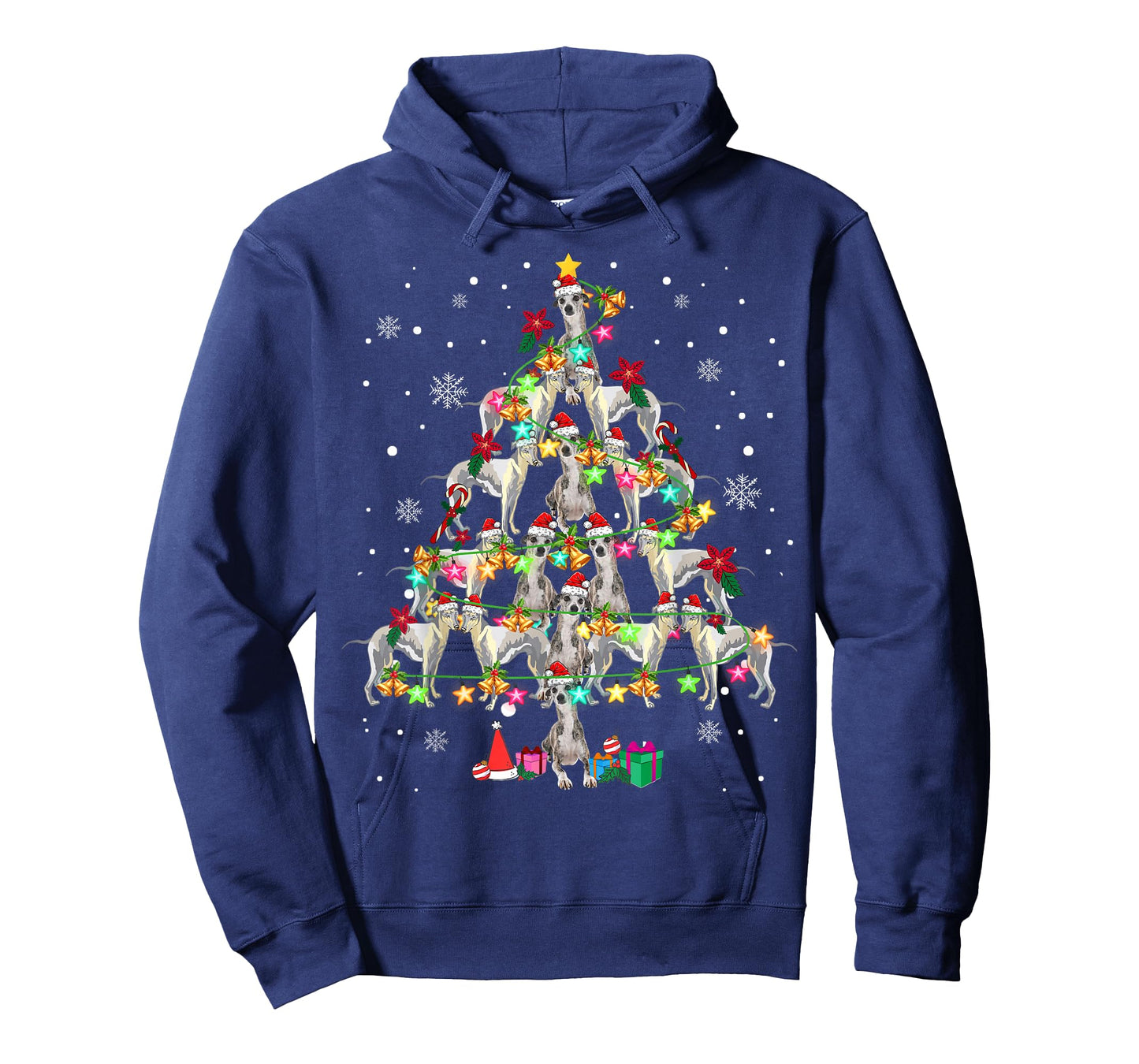 Whippets Christmas Tree Funny Whippets Lover Christmas T-Shirt
